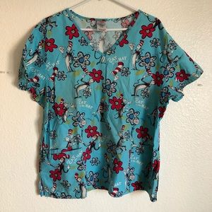 Scrub top cat in the hat